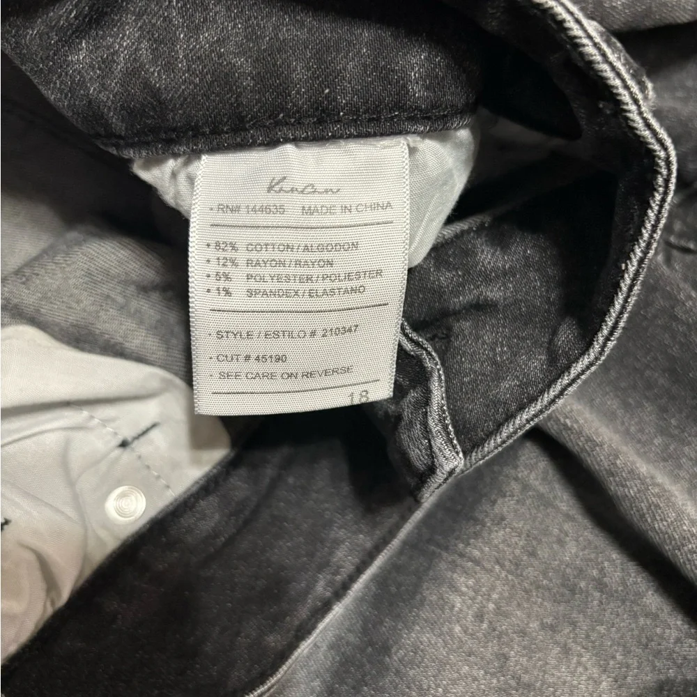 KanCan Charcoal Distressed Straight Leg Jeans